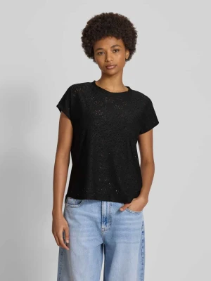 T-shirt o kroju regular fit z efektem podpalania model ‘SMILLA’ Only