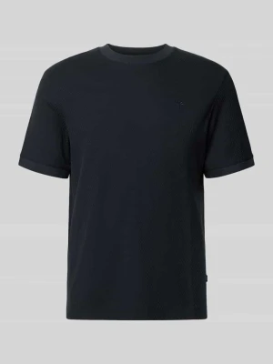 t-shirt o kroju regular fit z fakturowanym wzorem model 'Tangur' JOOP! Granatowy