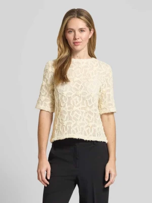 T-shirt o kroju regular fit z kwiatową aplikacją Jake*s Collection