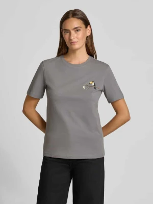męski t-shirt o kroju regular fit z mieszanki bawełny Jake*s Średnioszary