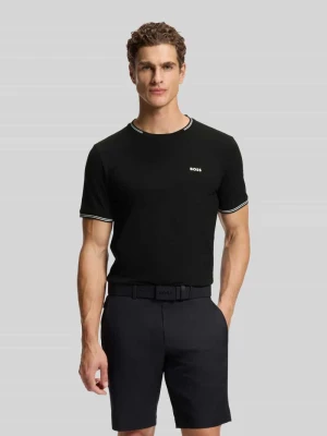 t-shirt o kroju regular fit z mieszanka bawełny model 'TAUL Boss Czarny