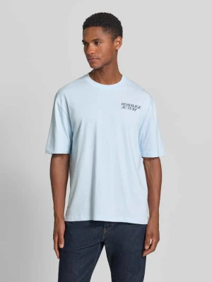 T-shirt o kroju regular fit z Mieszanka bawełny s.Oliver Jasnoniebieski
