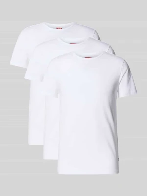 t-shirt o kroju regular fit z mieszanka bawełny w zestaw 3 szt. model 'MEN SOLID' Levi's Biały