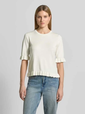 t-shirt o kroju regular fit z mieszanka wiskozy model 'Katie' FREE/QUENT