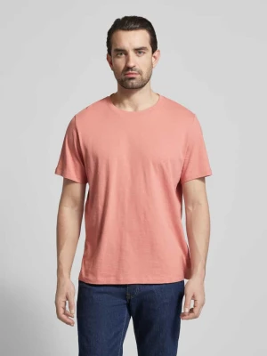 T-shirt z czystej bawełny o kroju regular fit model 'HASPEN' Selected Brudnoróżowy