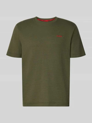 t-shirt o kroju regular fit z mieszanki bawełny Hugo Oliwkowy