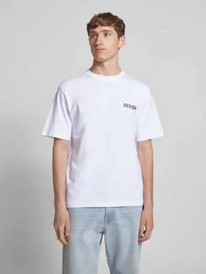 T-shirt o kroju regular fit z mieszanki bawełny i wiskozy REVIEW