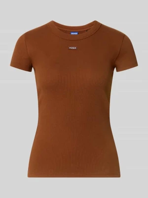 t-shirt o kroju regular fit z mieszanki bawełny model 'Easy Tee_B' Hugo Orzechowy