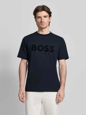 T-shirt o kroju regular fit z mieszanki bawełny model „ICONIC” BOSS Green