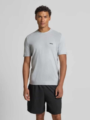 T-shirt o kroju regular fit z mieszanki bawełny model ‘MOMENTUM’ Boss Jasnoszary