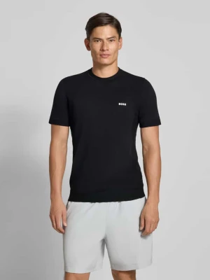 T-shirt o kroju regular fit z mieszanki bawełny model ‘MOMENTUM’ Boss Czarny