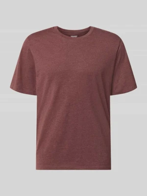 t-shirt o kroju regular fit z mieszanki bawełny model 'Organic' Jack&Jones Bordowy