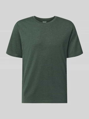 t-shirt o kroju regular fit z mieszanki bawełny model 'Organic' Jack&Jones Ciemnozielony