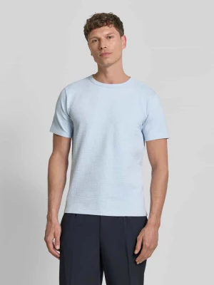 t-shirt o kroju regular fit z mieszanki bawełny model 'SANDER' Selected Homme Jasnoniebieski