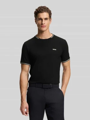 t-shirt o kroju regular fit z mieszanki bawełny model 'TAUL' Boss Czarny