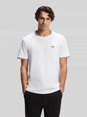 t-shirt o kroju regular fit z mieszanki bawełny model 'TAUL' Boss Biały