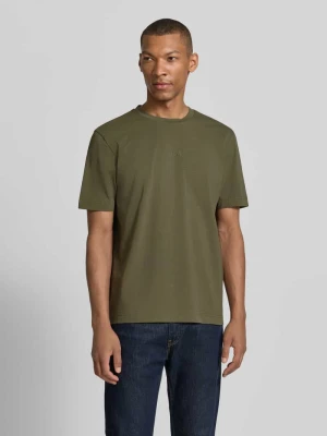 T-shirt o kroju regular fit z mieszanki bawełny model 'TCHUP' Boss Khaki