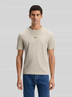 T-shirt o kroju regular fit z mieszanki bawełny model 'TCHUP' Boss Piaskowy