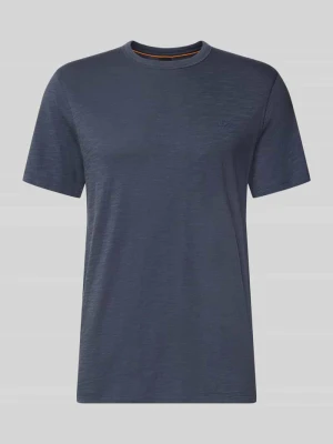 t-shirt o kroju regular fit z mieszanki bawełny model 'Tegood' Boss Granatowy