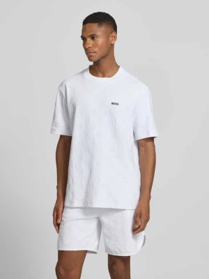 T-shirt o kroju regular fit z mieszanki bawełny Model 'TS_MEMBER' Boss Biały