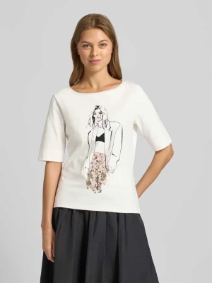 T-shirt o kroju regular fit z mieszanki bawełny s.Oliver BLACK LABEL