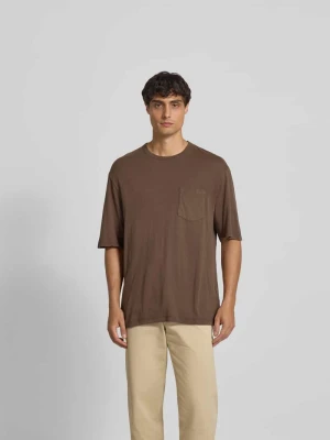 T-shirt o kroju regular fit z mieszanki lyocellu Officine Générale Średniobrązowy