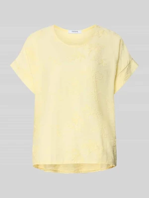 t-shirt o kroju regular fit z mieszanki wiskozy model 'Anni' ZABAIONE Jasnożółty