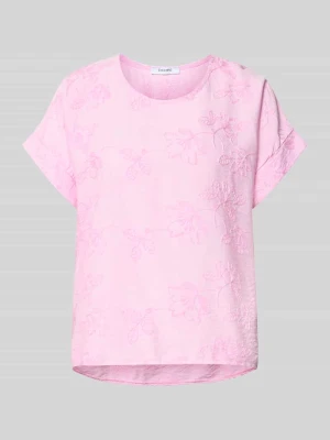 t-shirt o kroju regular fit z mieszanki wiskozy model 'Anni' ZABAIONE Różowy
