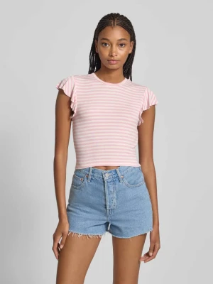 T-shirt o kroju regular fit z mieszanki wiskozy model ‘BELIA’ Only