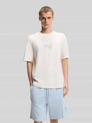 t-shirt o kroju regular fit z nadrukiem na plecach model 'NULAXO' HUGO Blue
