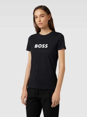 T-shirt o kroju regular fit z nadrukiem z logo i krótkimi rękawami Boss Orange