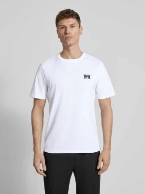 T-shirt o kroju regular fit z nadrukiem z logo model 'Bobby' Wood Wood