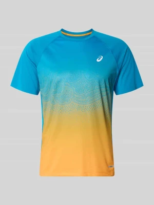 t-shirt o kroju regular fit z nadrukiem z logo model 'Road' ASICS TIGER Petrol