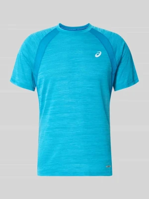 t-shirt o kroju regular fit z nadrukiem z logo model 'Road' ASICS TIGER Petrol