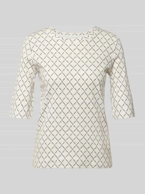 t-shirt o kroju regular fit z nadrukiem z logo na całej powierzchni Marc Cain