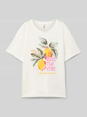 T-shirt o kroju regular fit z obniżonymi ramionami model ‘BLINIS’ Only