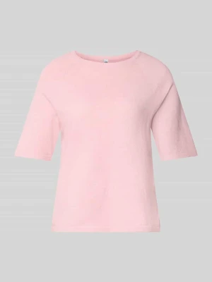 t-shirt o kroju regular fit z okrągłym dekoltem model 'BREE' Pieces Jasnoróżowy melanż