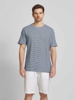T-shirt o kroju regular fit z okrągłym dekoltem model ‘Narrow’ Knowledge Cotton Apparel