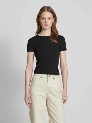 T-shirt o kroju regular fit z prążkowaniem model ‘CHLOE’ Vero Moda
