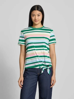 T-shirt o kroju regular fit z wiązanym detalem Tom Tailor Denim
