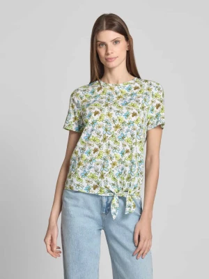 T-shirt o kroju regular fit z wiązanym detalem Tom Tailor Denim