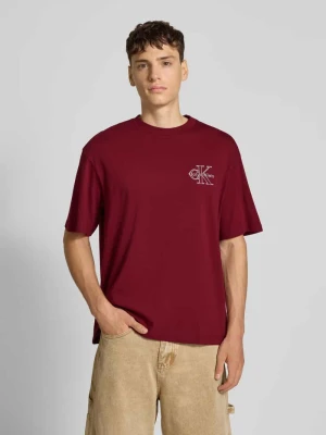 T-shirt o kroju regular fit z wyhaftowanym logo model ‘Micro’ Calvin Klein Jeans