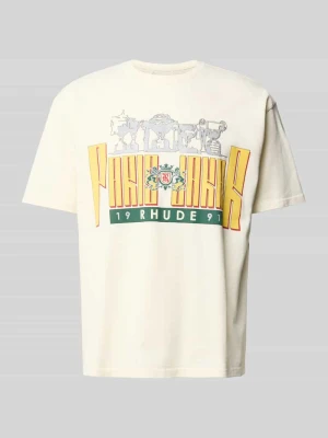 t-shirt o kroju relaxed fit z bawełny Rhude Złamany biały