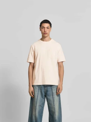 t-shirt o kroju relaxed fit z brustaszą Maison Kitsuné Écru