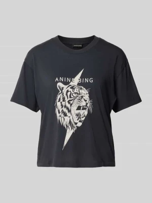 t-shirt o kroju relaxed fit z czystej bawełny Anine Bing Czarny