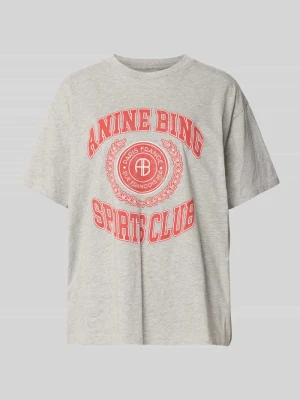 t-shirt o kroju relaxed fit z czystej bawełny Anine Bing Jasnoszary