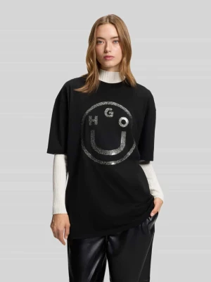 T-shirt o kroju relaxed fit z czystej bawełny Hugo Blue