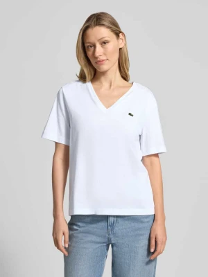 T-shirt o kroju relaxed fit z czystej bawełny Lacoste Biały