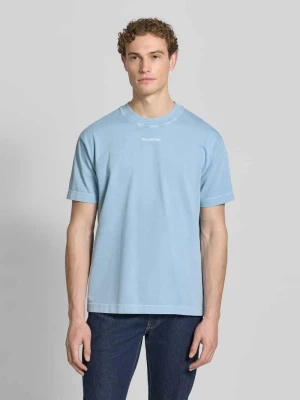 T-shirt o kroju relaxed fit z czystej bawełny Marc O'Polo Jasnoniebieski