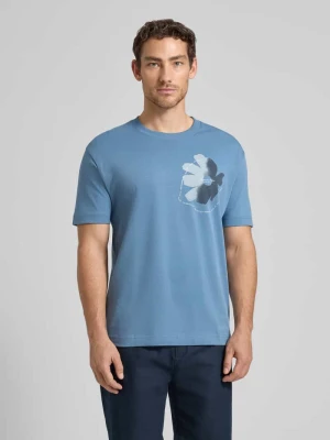 T-shirt o kroju relaxed fit z czystej bawełny Marc O'Polo Niebieski